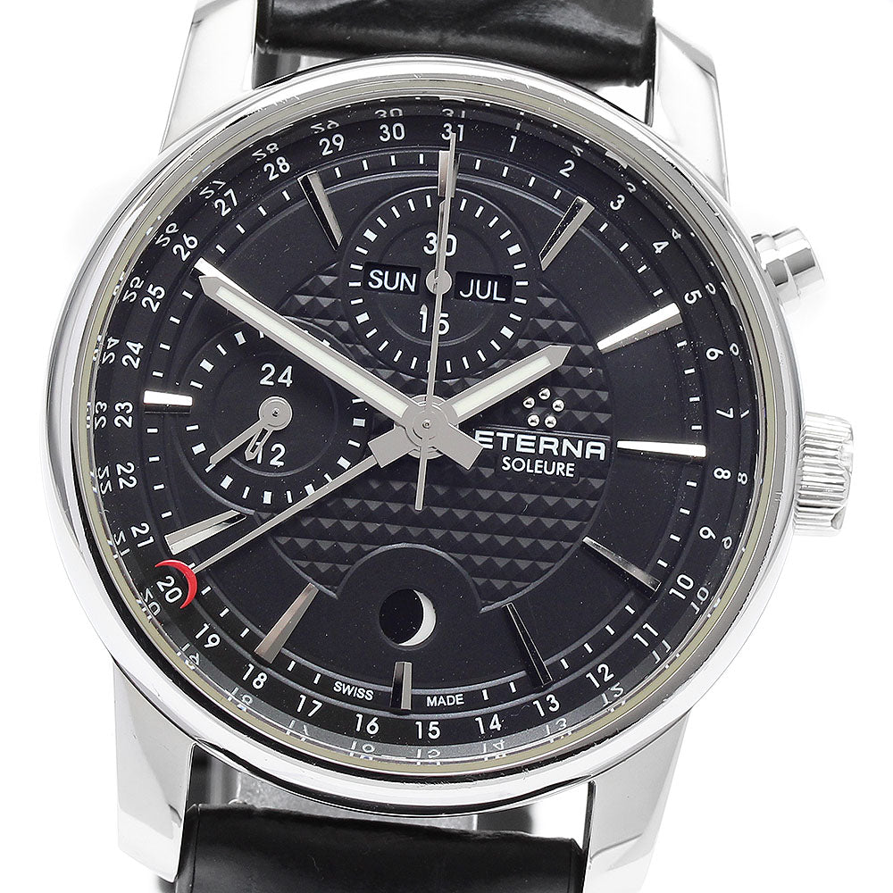 Eterna Soleil 8340.41.41.1186 Moon phase chronograph black Dial Automatic Men's Watch_896426
