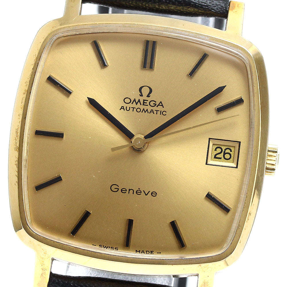 OMEGA Geneve MD162.0080 Date Cal.1012 Square gold Dial Automatic Men's_896438