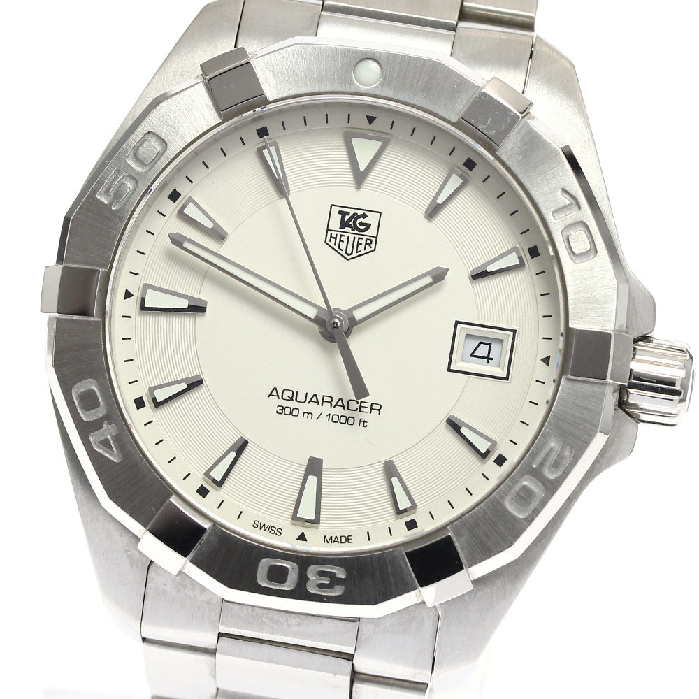 TAG HEUER Aqua racer WAY1111 Date Silver Dial Quartz Men's Watch_896439