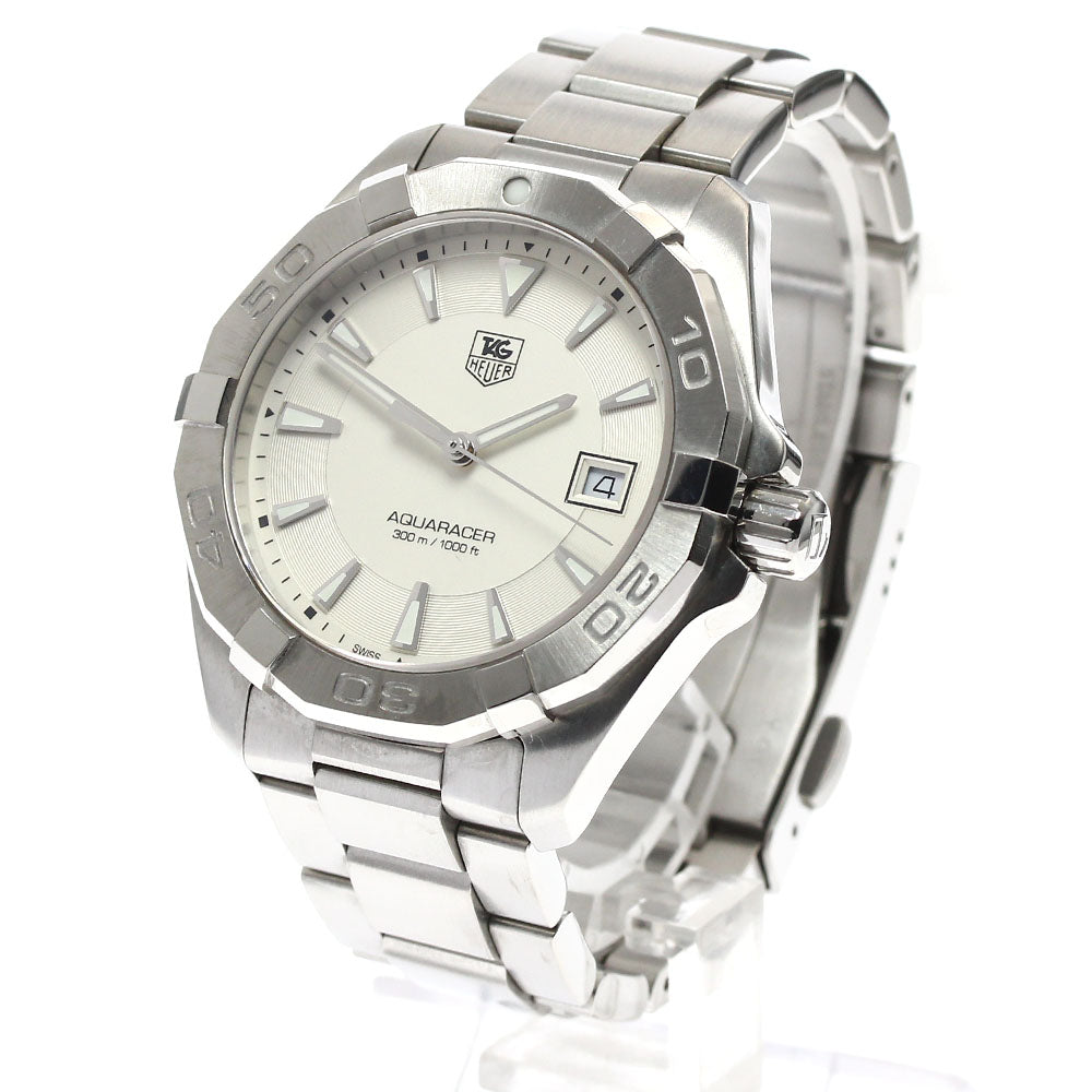 TAG HEUER Aqua racer WAY1111 Date Silver Dial Quartz Men's Watch_896439