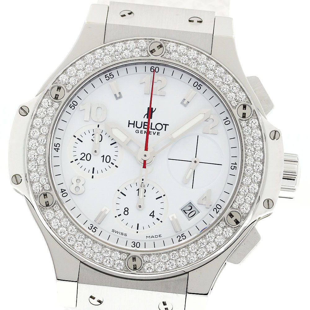 HUBLOT Big Bang Steel White Diamond 342.SE.230.RW.114 Chronograph white Dial Automatic Men's Watch_896460