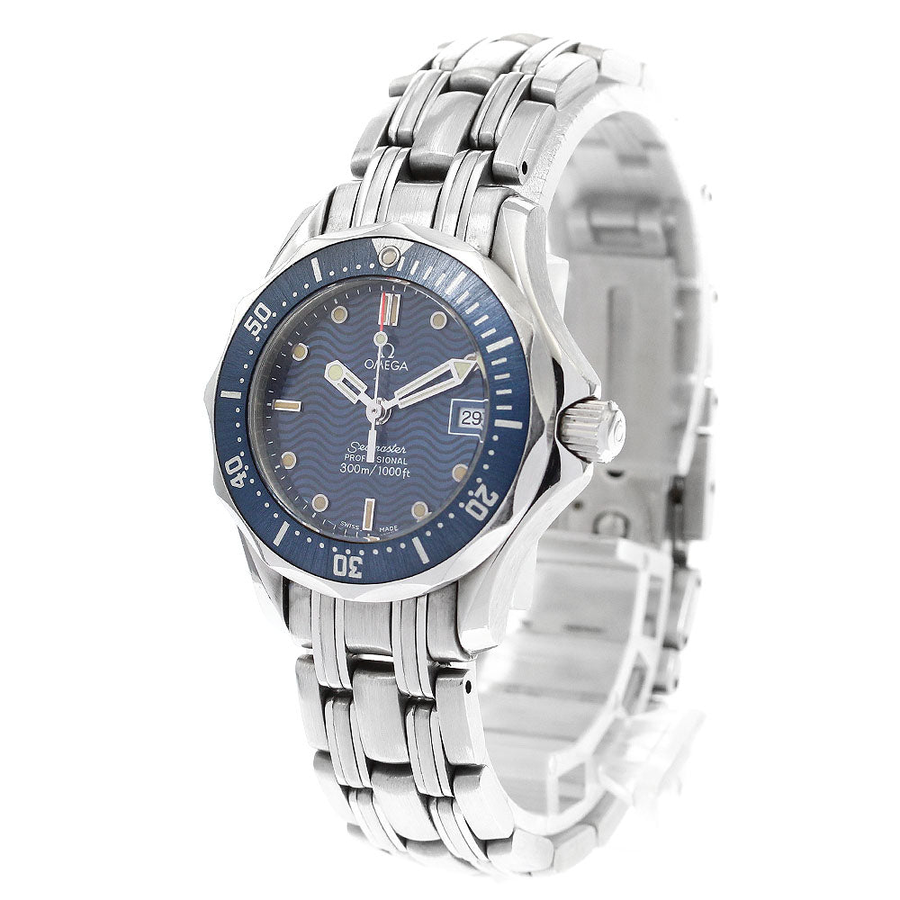 OMEGA Seamaster300 2583.80 Date Navy Dial Quartz Ladies Watch_896506