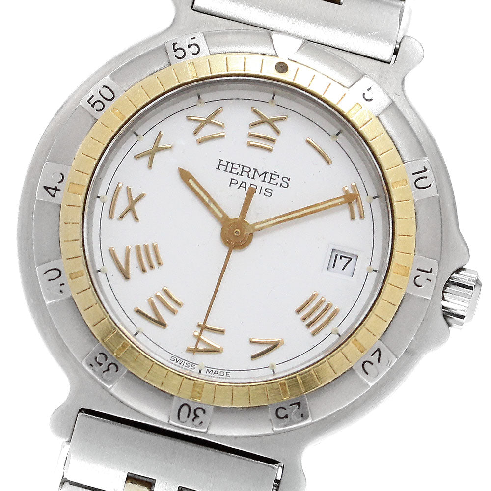 HERMES Captain Nemo Date white Dial Quartz Ladies Watch_896517