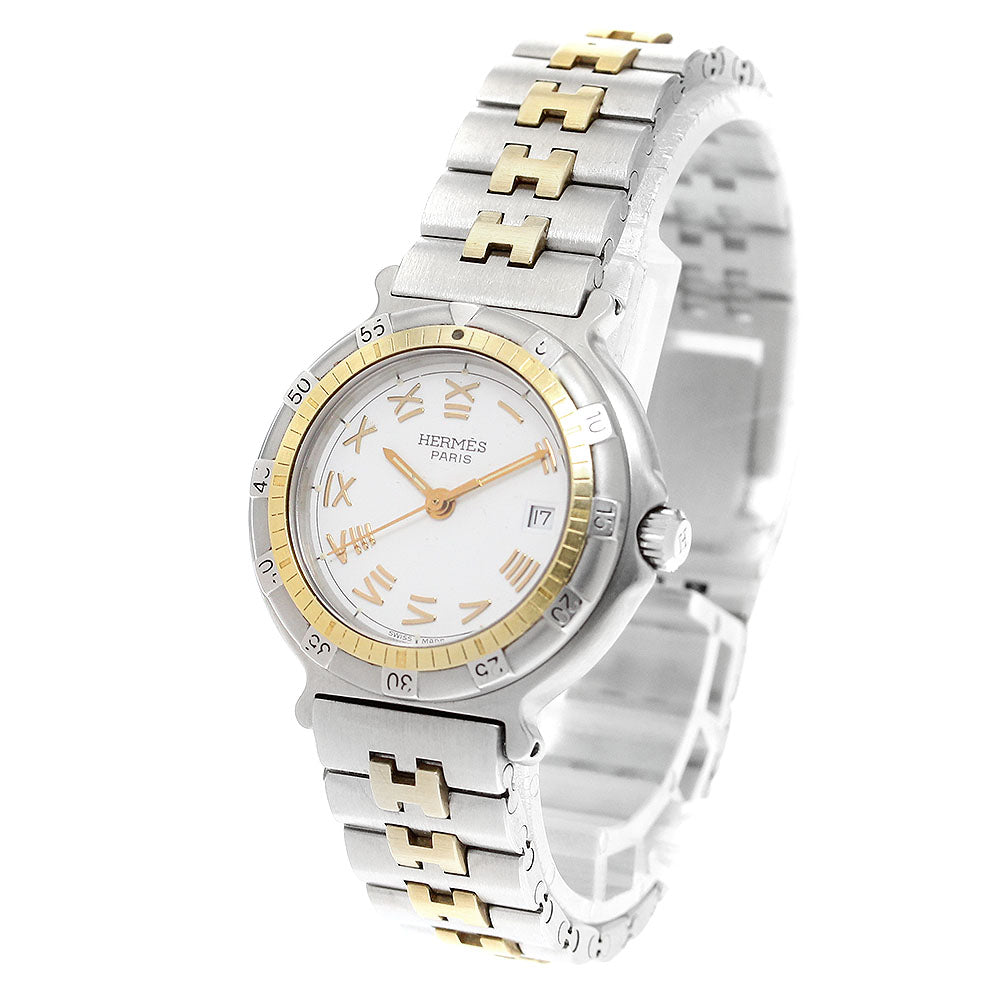 HERMES Captain Nemo Date white Dial Quartz Ladies Watch_896517