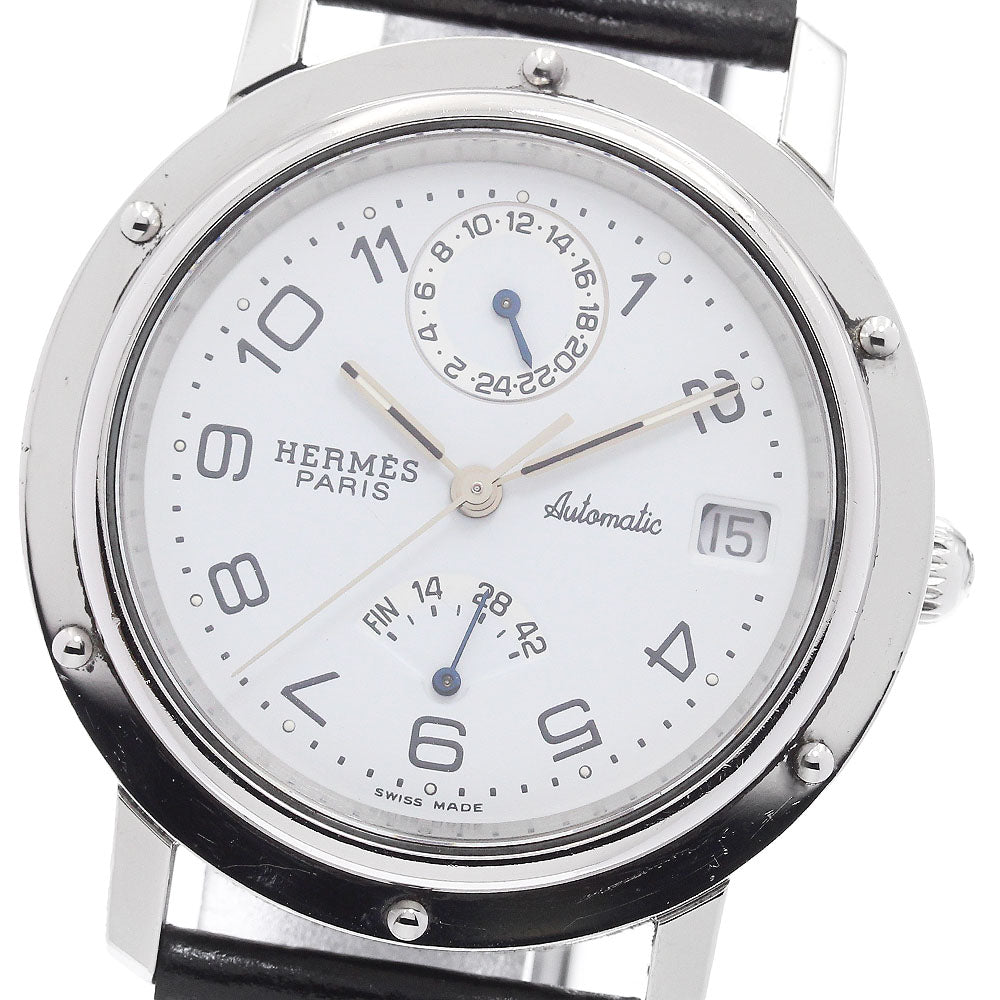 HERMES Clipper CL5.710 GMT date white Dial Automatic Men's Watch_896537