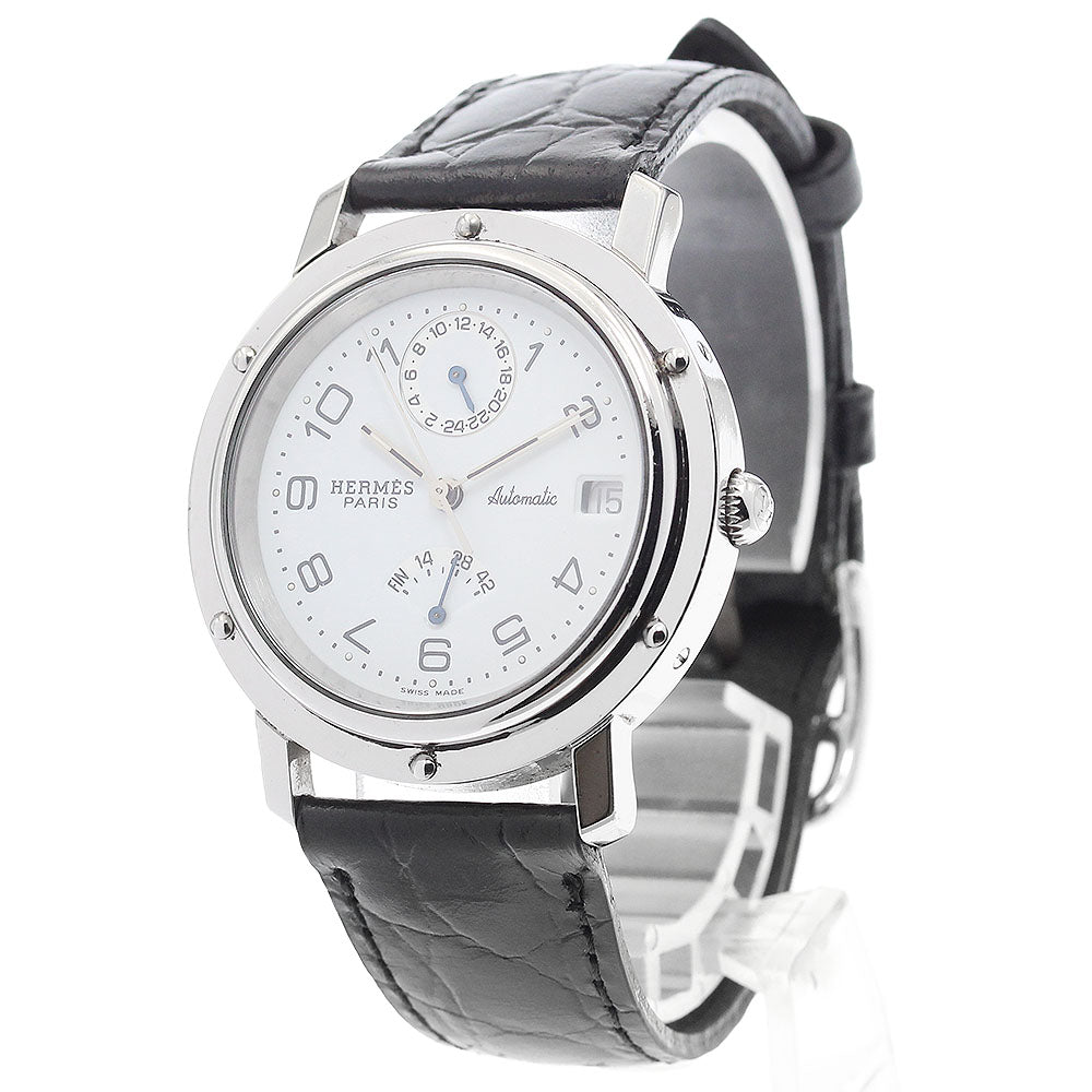 HERMES Clipper CL5.710 GMT date white Dial Automatic Men's Watch_896537