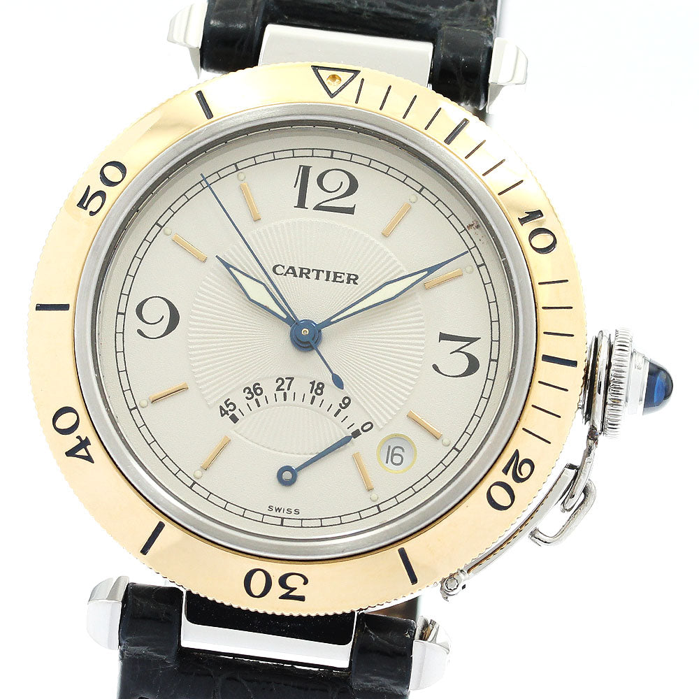 CARTIER Pasha 38mm W3101255 Power reserve YG bezel beige Dial Automatic Men's Watch_896564