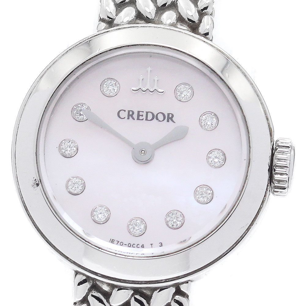 SEIKO CREDOR SIGNO GSTE923/1E70-0BP0 11P diamond Pink shell Dial Quartz Ladies Watch_896599