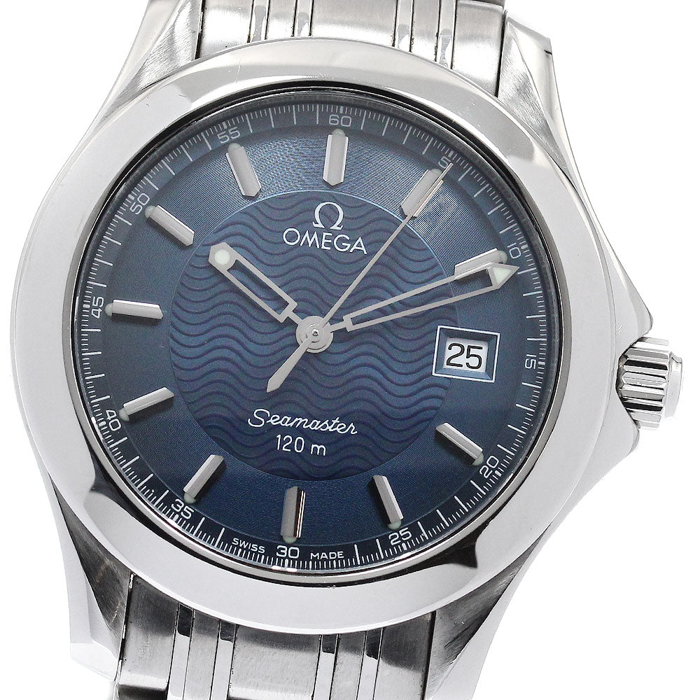 OMEGA Seamaster120 2511.81 Date Navy Dial Quartz Men's Watch_896691