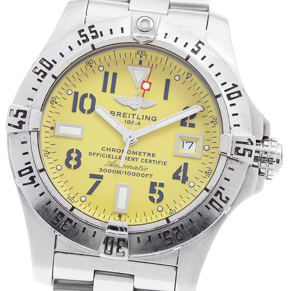 BREITLING Avenger Seawolf A17330 Date yellow Dial Automatic Men's Watch_896725