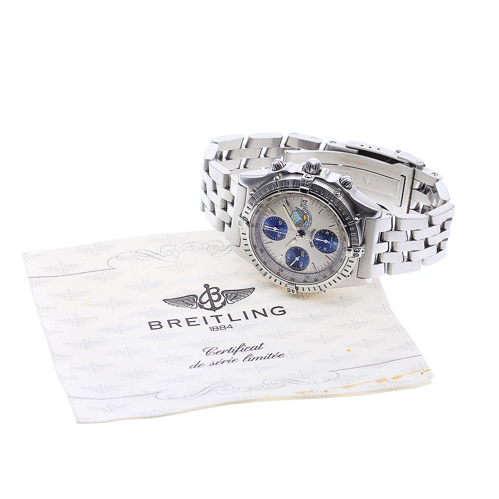 BREITLING Chronomat A13048 Date Silver / navy Dial Automatic Men's Watch_896760