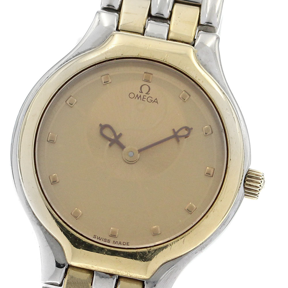 OMEGA De Ville Unique Dial YG 2 tone Quartz Ladies Watch_896817