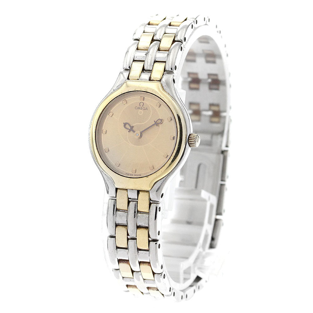 OMEGA De Ville Unique Dial YG 2 tone Quartz Ladies Watch_896817