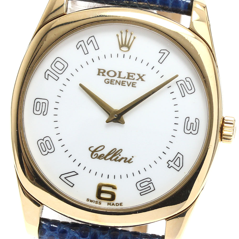 ROLEX Cellini Danaus 4233 K18YG Cal.1602 white Dial Hand Winding Men's Watch_896876