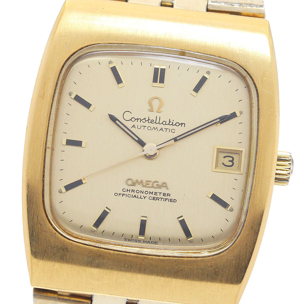 OMEGA Constellation Date Square gold Dial Automatic Men's Watch_896887