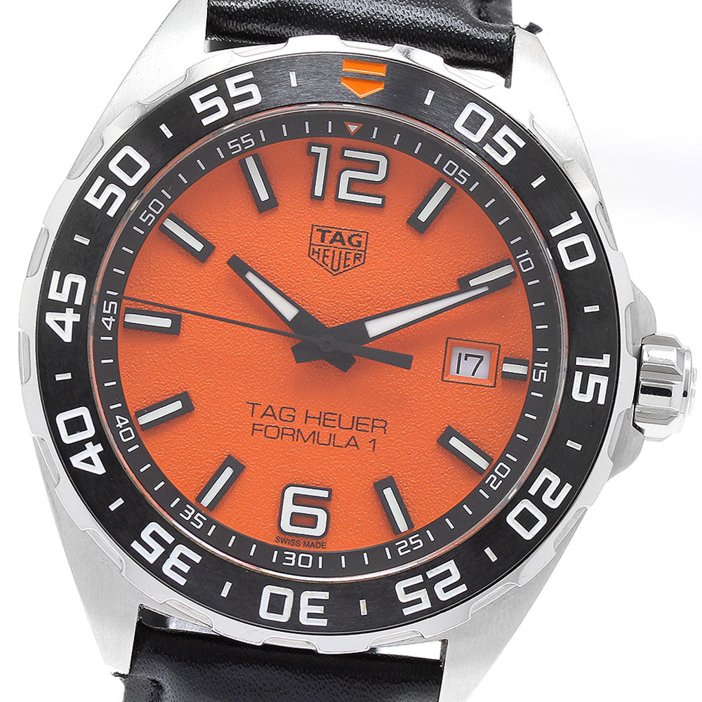 TAG HEUER Formula 1 WAZ101A Date Orange Dial Quartz Men's Watch_896890