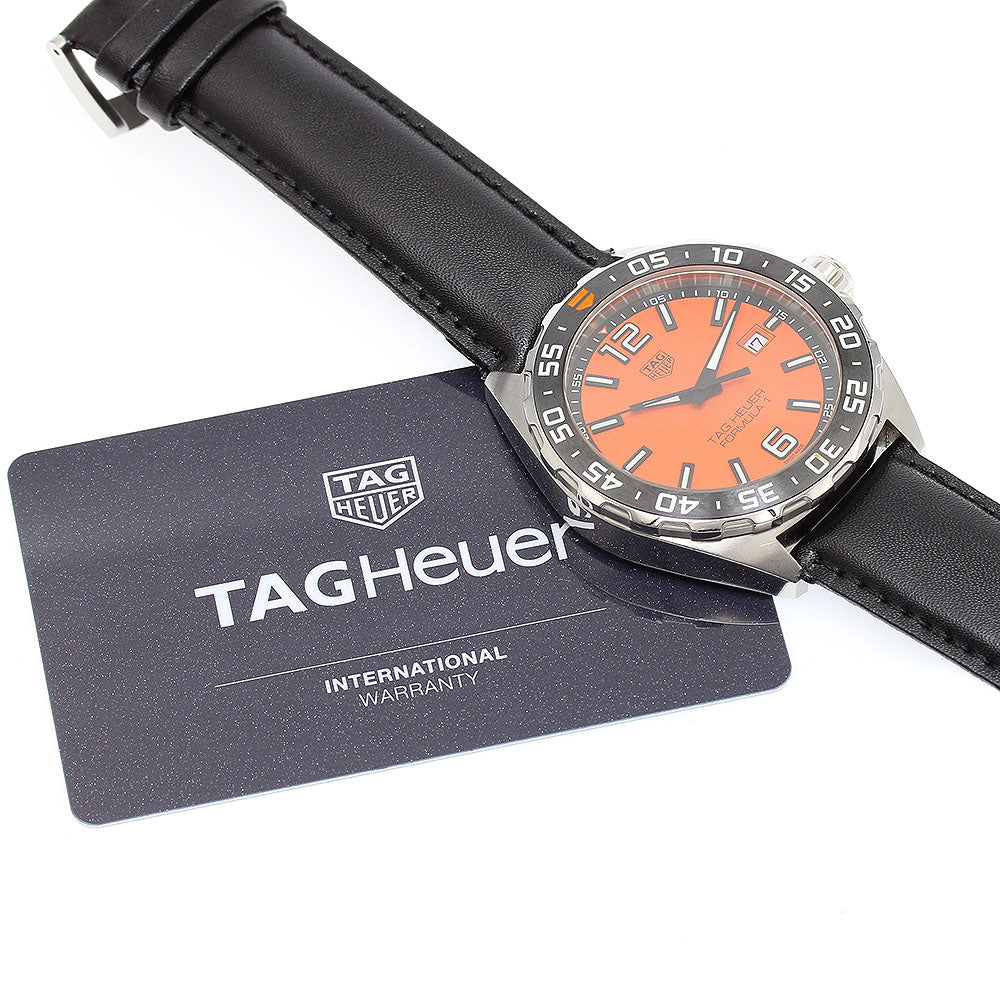 TAG HEUER Formula 1 WAZ101A Date Orange Dial Quartz Men's Watch_896890