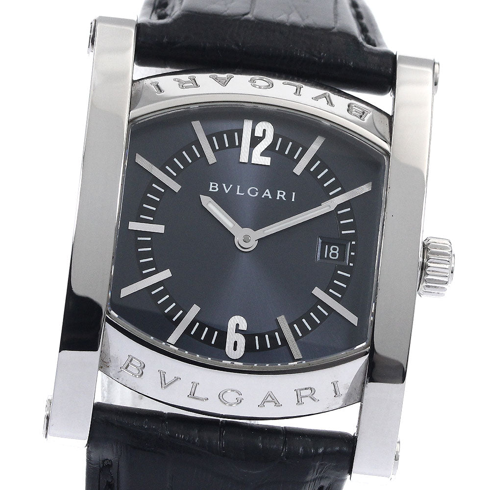 BVLGARI Assioma AA39S Date Dark gray Dial Quartz Boy's Watch_896921