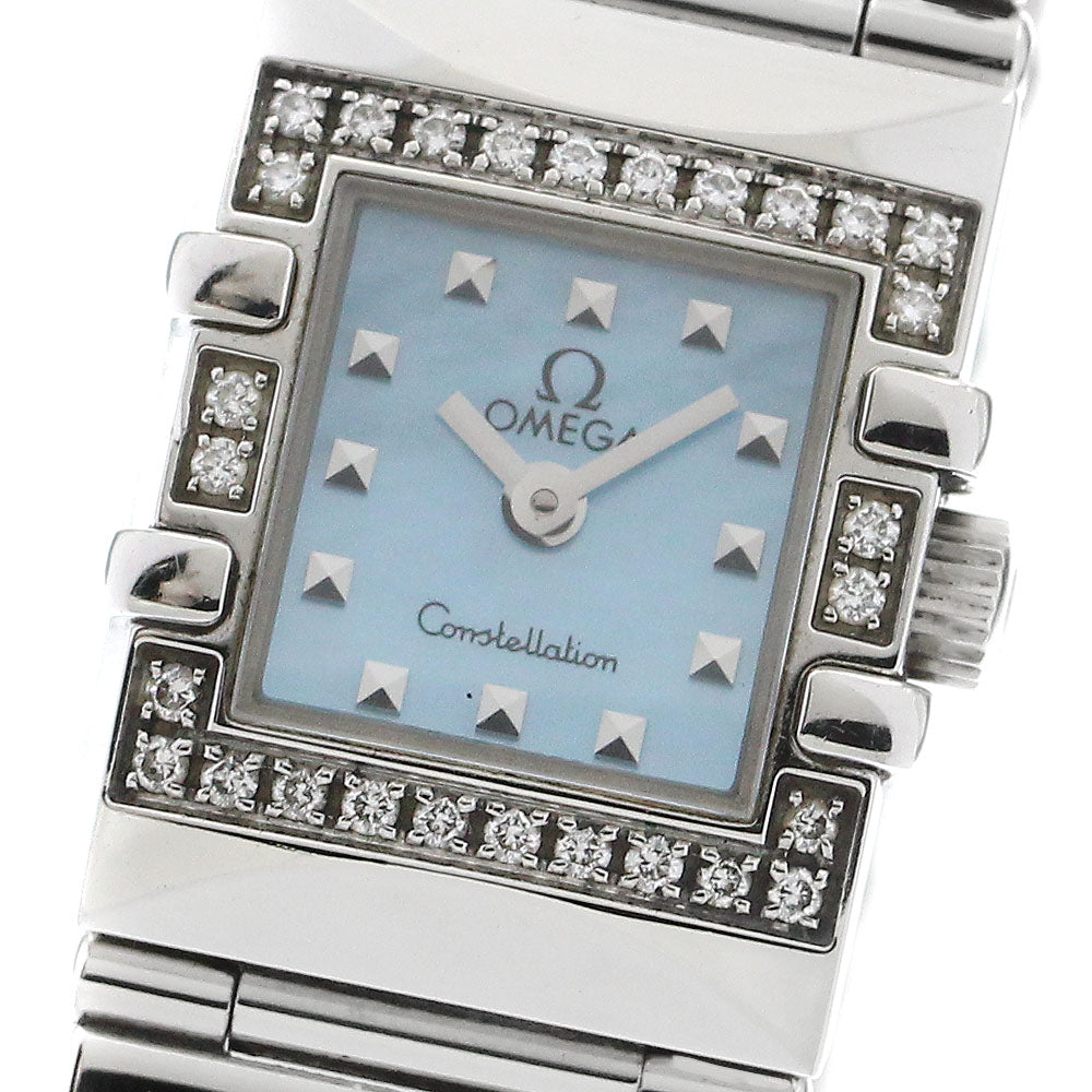 OMEGA Constellation 1537.74 Diamond Bezel Blue shell Dial Quartz Ladies Watch_896926