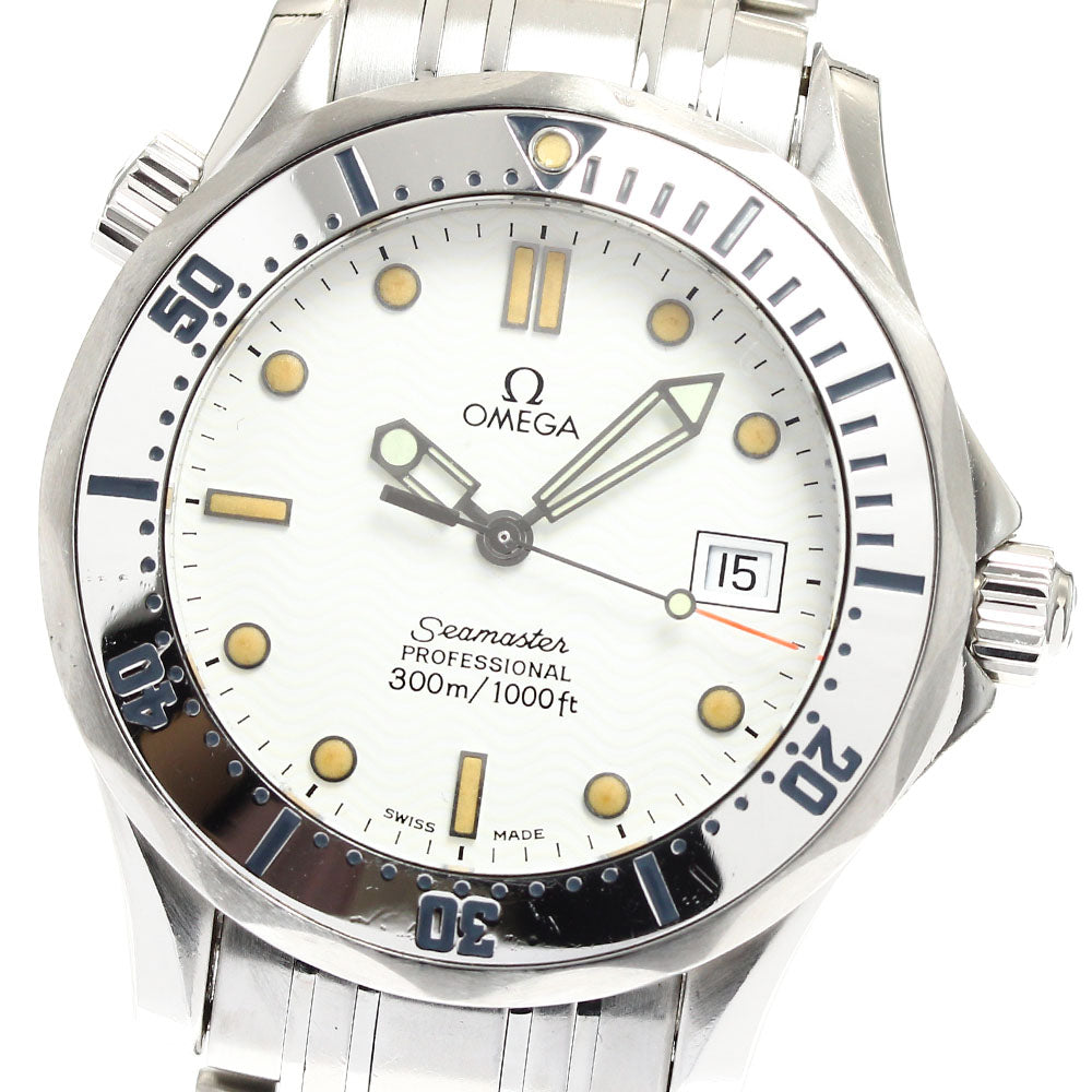 OMEGA Seamaster300 2562.20 Date white Dial Quartz Boy's Watch_896942