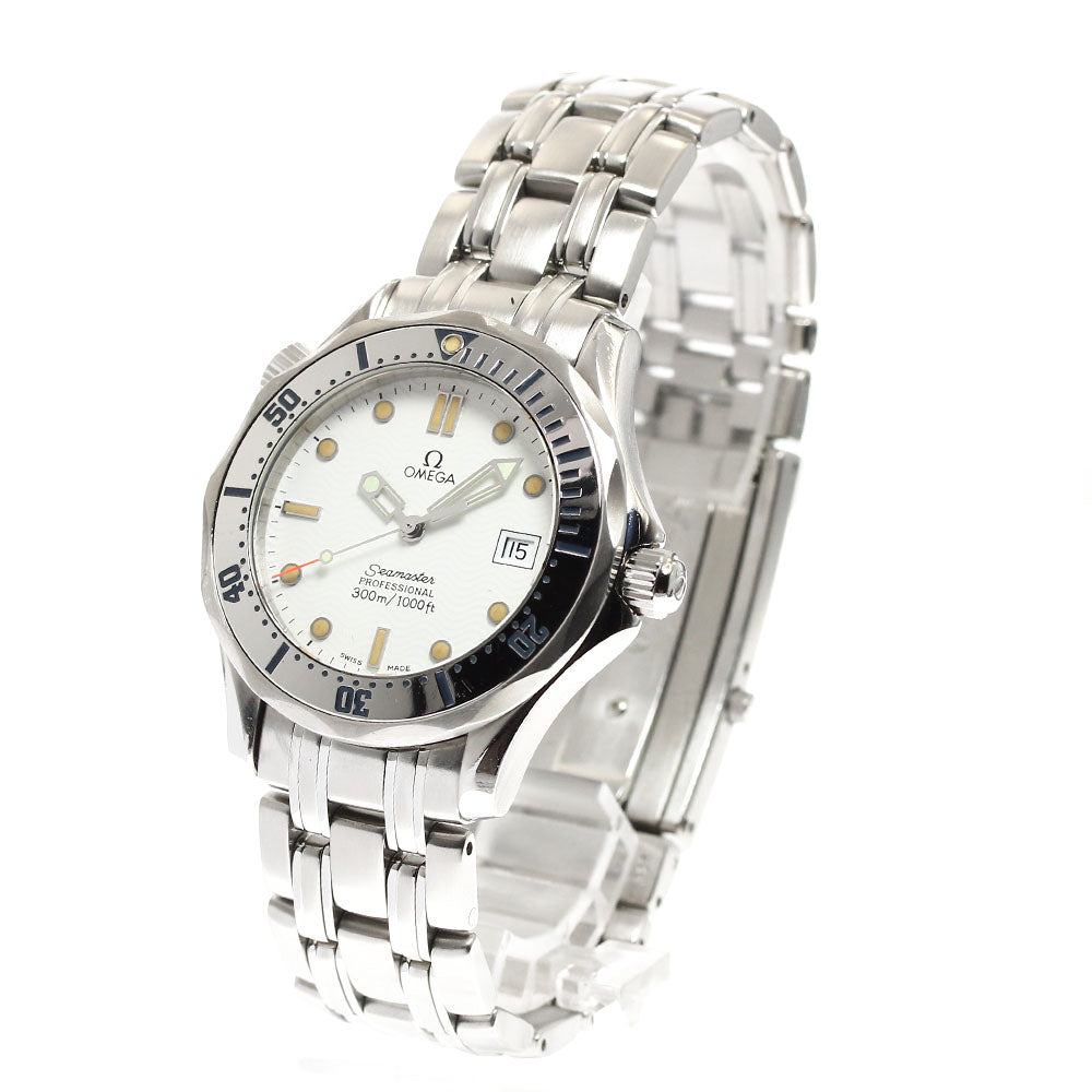 OMEGA Seamaster300 2562.20 Date white Dial Quartz Boy's Watch_896942