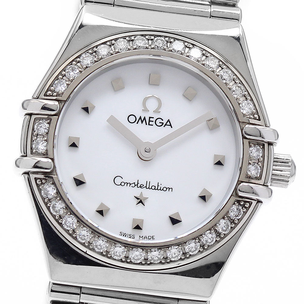 OMEGA Constellation Diamond Bezel White shell Dial Quartz Ladies Watch_896952