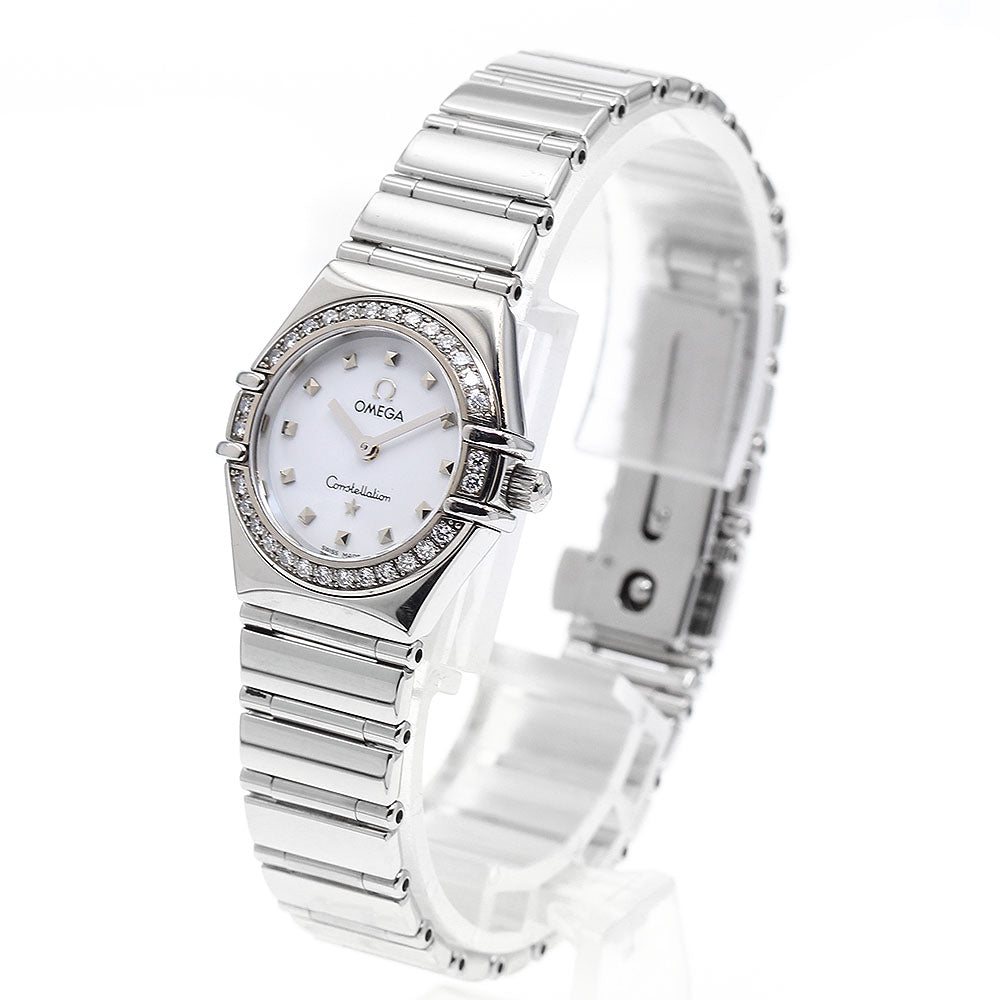 OMEGA Constellation Diamond Bezel White shell Dial Quartz Ladies Watch_896952