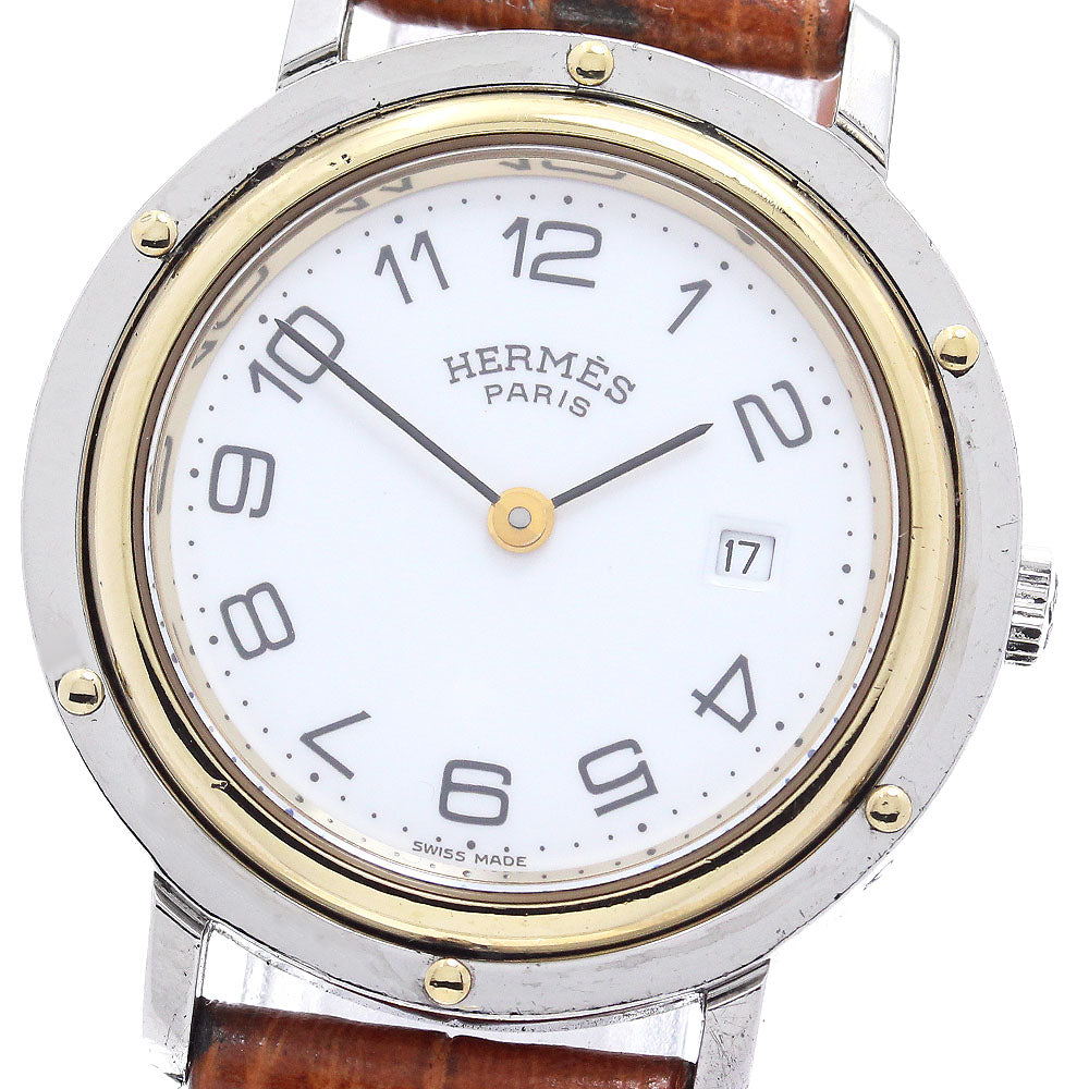 HERMES Clipper Date white Dial Quartz Ladies Watch_896955