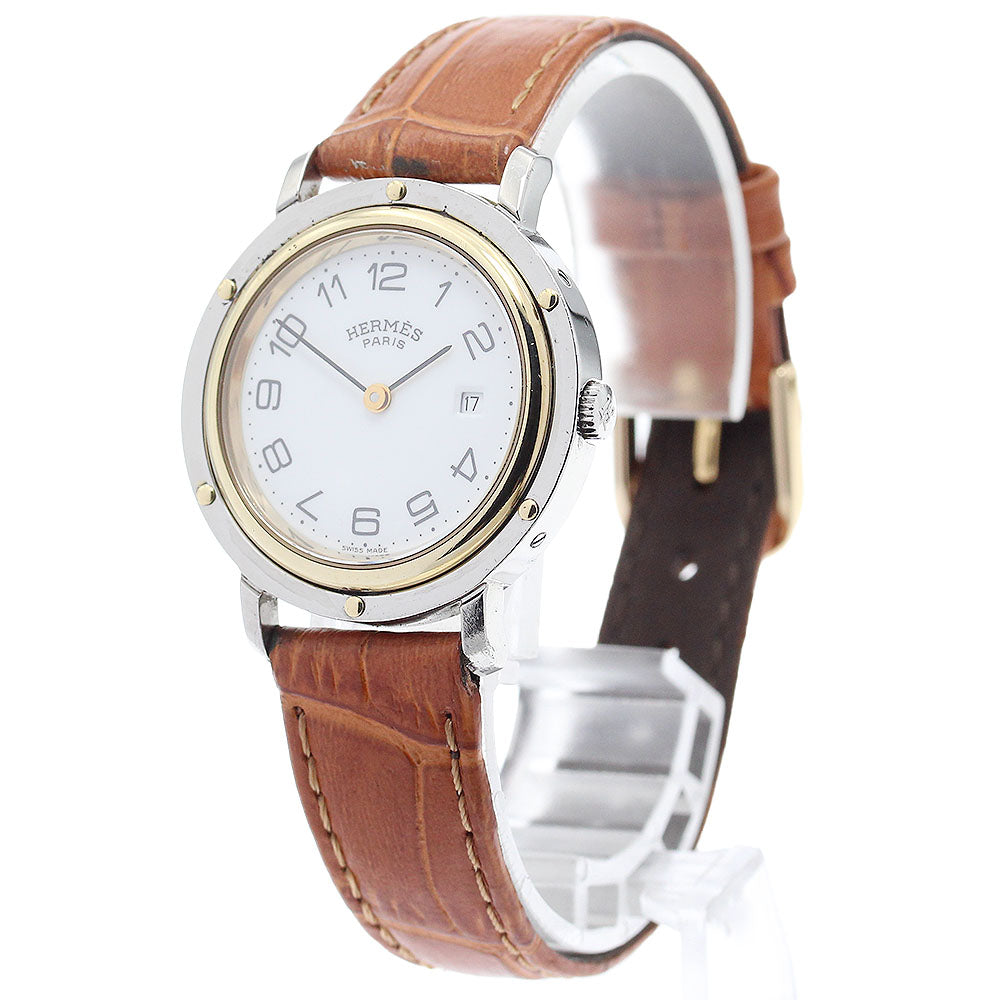 HERMES Clipper Date white Dial Quartz Ladies Watch_896955