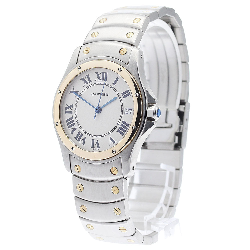 CARTIER Santo Cougar LM W20036R3 YG2 tone beige Dial Automatic Men's_896976
