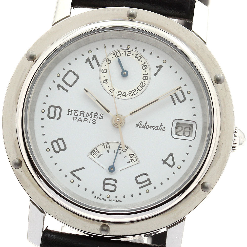 HERMES Clipper CL5.710 GMT power reserve white Dial Automatic Men's Watch_896992