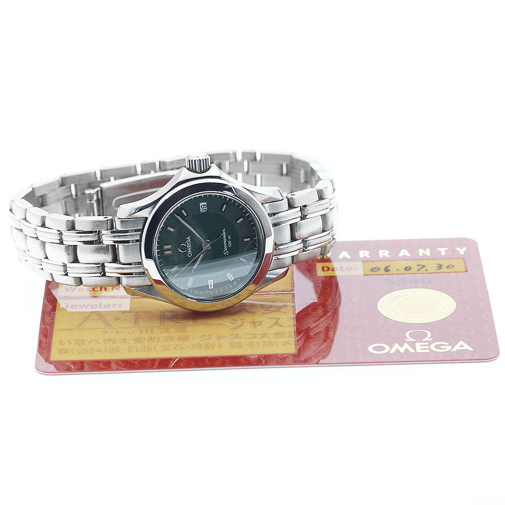 OMEGA Seamaster120M 2581.72 Date green Dial Quartz Ladies Watch_897019