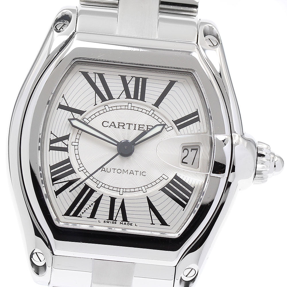 CARTIER Roadster LM W62025V3 Date Silver Dial Automatic Men's Watch_897087