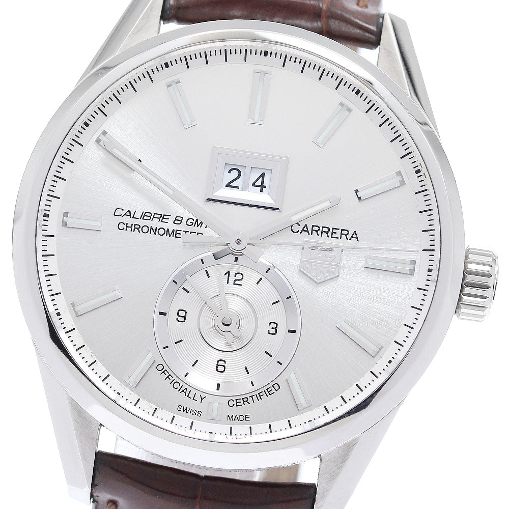 TAG HEUER Carrera Grand Date WAR5011.FC6291 GMT Silver Dial Automatic Men's Watch_897149