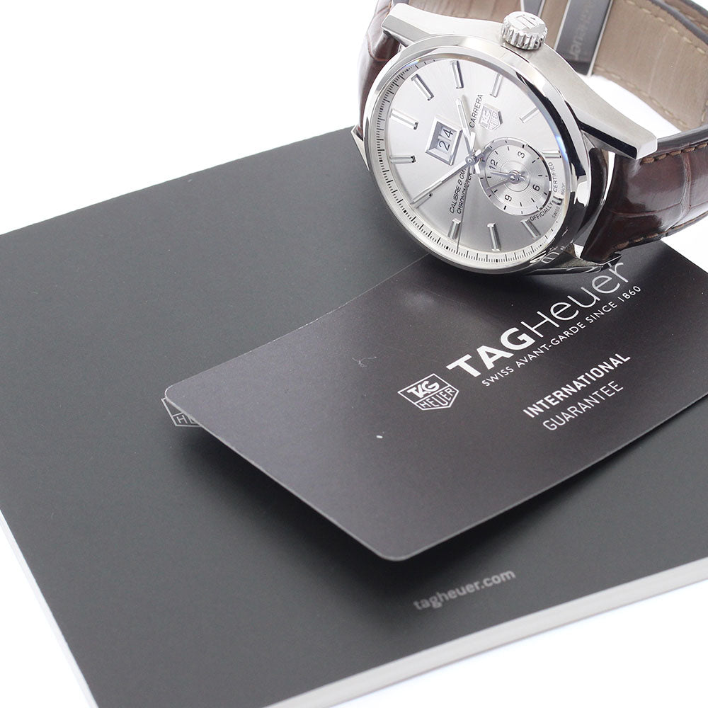 TAG HEUER Carrera Grand Date WAR5011.FC6291 GMT Silver Dial Automatic Men's Watch_897149