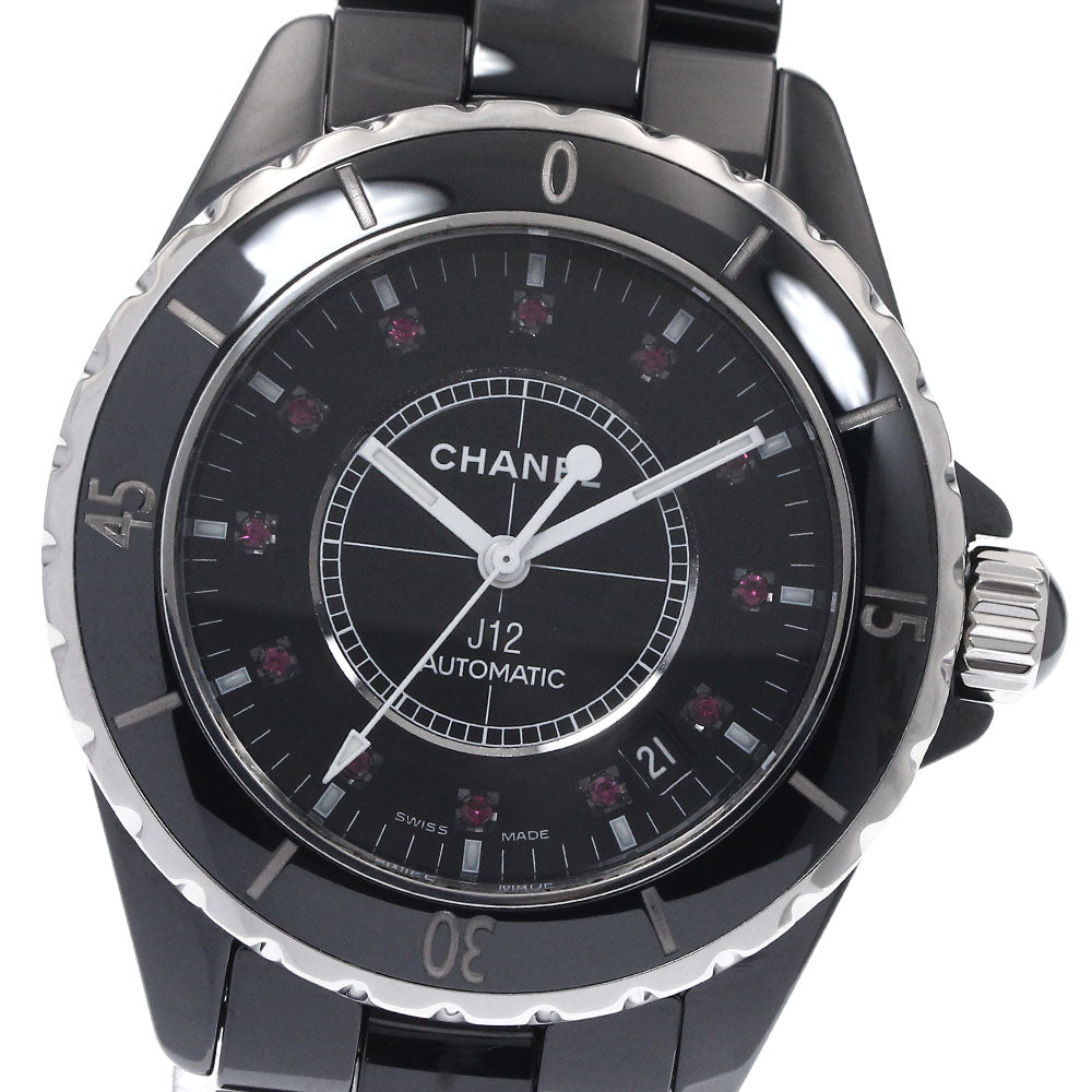 CHANEL J12 12P ruby H1635 Black ceramic black Dial Automatic Men's Watch_897154