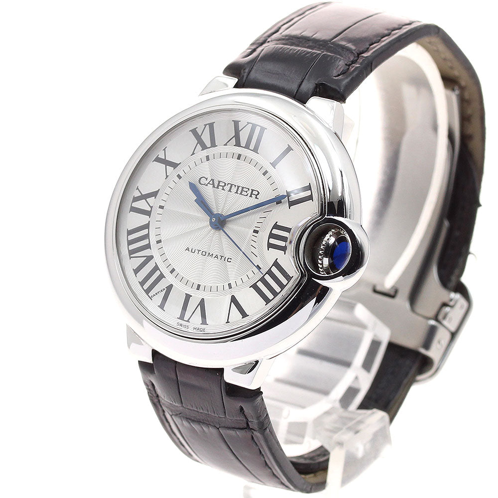 CARTIER Baron Blue 36mm W69017Z4 Silver Dial Automatic Boy's Watch_897157