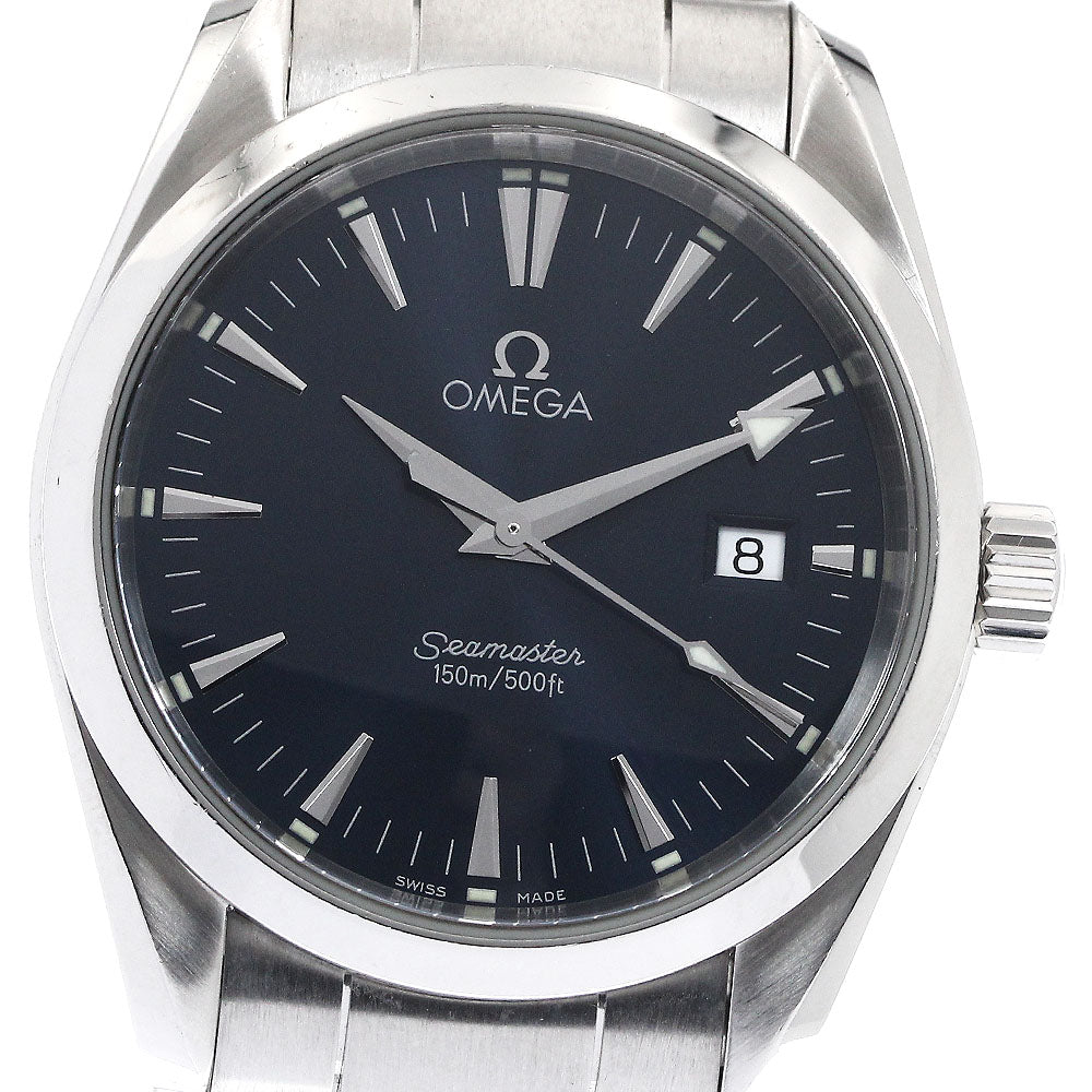 OMEGA Seamaster Aqua Terra 2518.80 Date Navy Dial Quartz Boy's Watch_897198