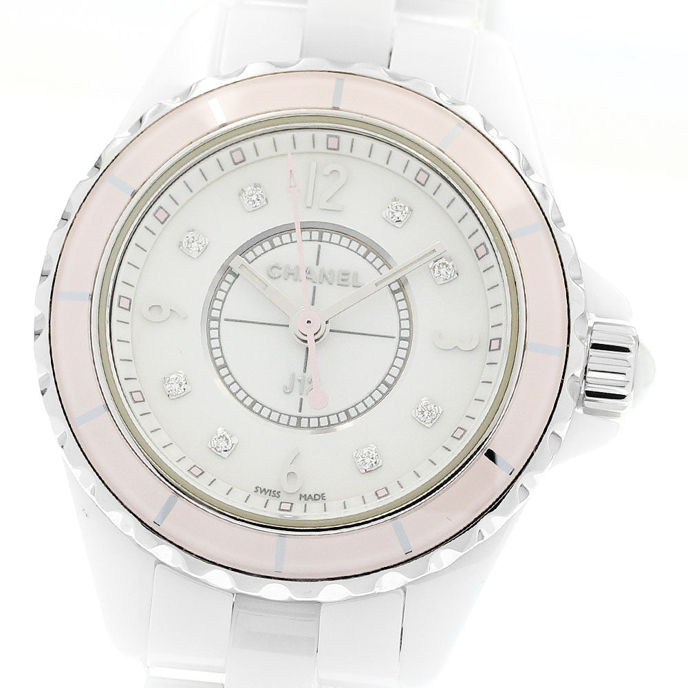 CHANEL J12 H4466 8P Diamond Soft Pink white Dial Quartz Ladies Watch_897251