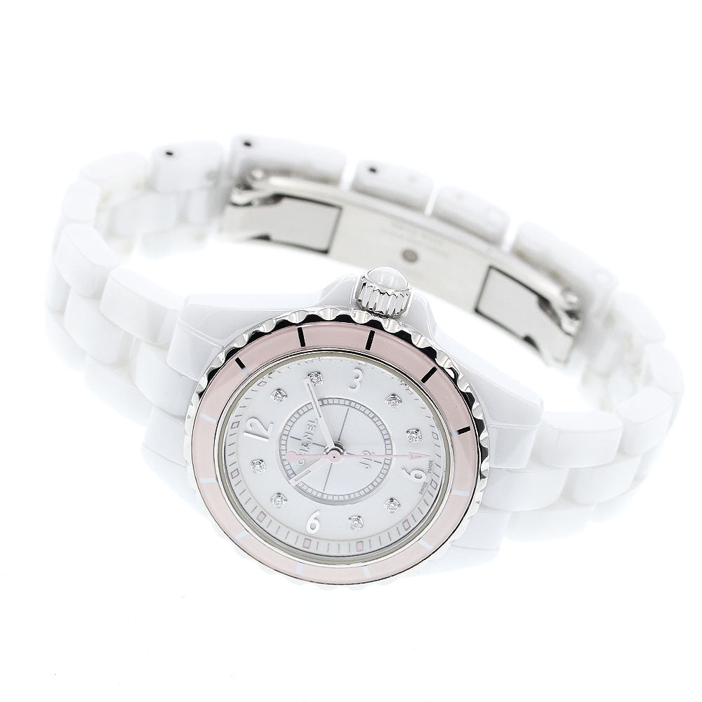 CHANEL J12 H4466 8P Diamond Soft Pink white Dial Quartz Ladies Watch_897251
