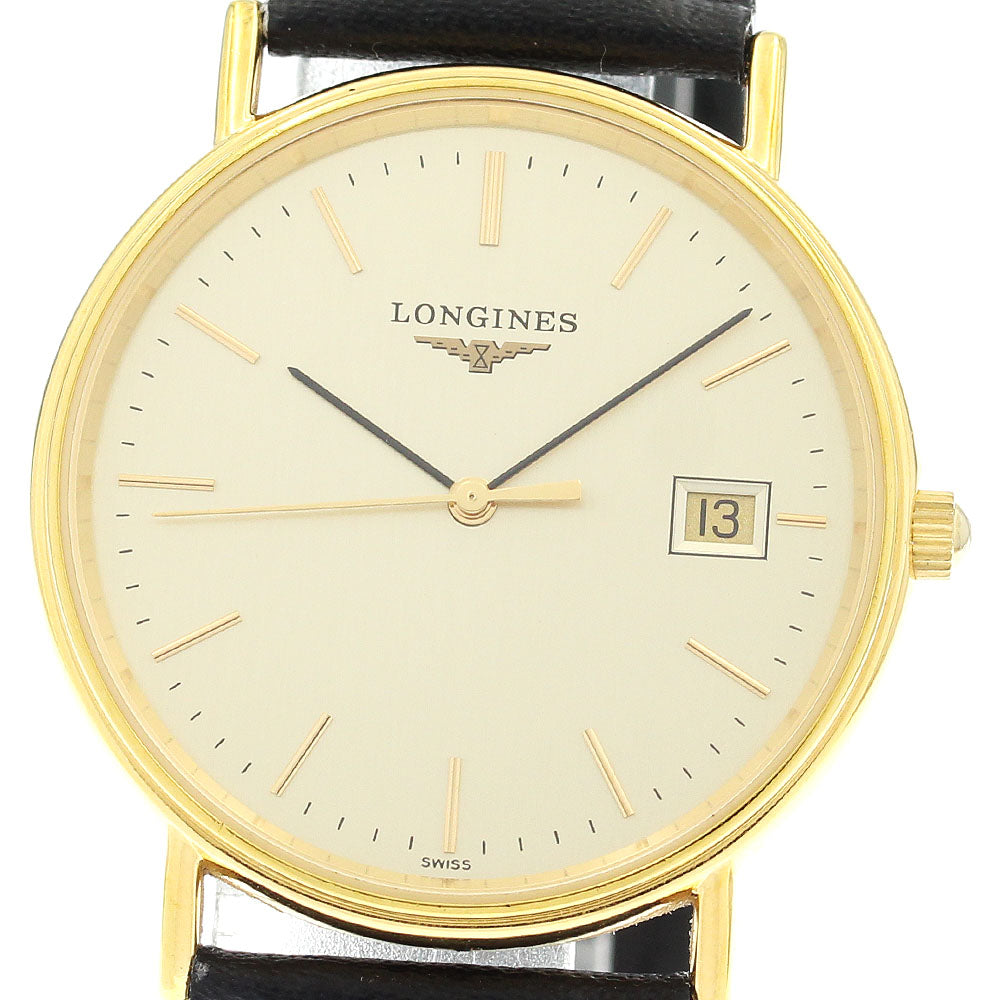 LONGINES Ground Classic L4.720.2 Date gold Dial Quartz Men's Watch_897275