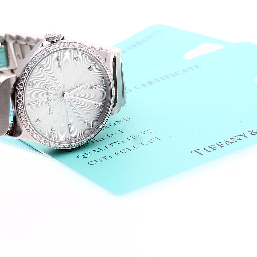 TIFFANY&Co. metro 2 hand 60874859 8P diamond Silver Dial Quartz Ladies_897282