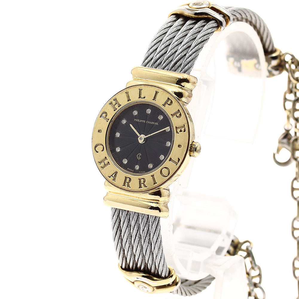 PHILIPPE CHARRIOL Saint Tropez 7007901 black Dial Quartz Ladies Watch_897287