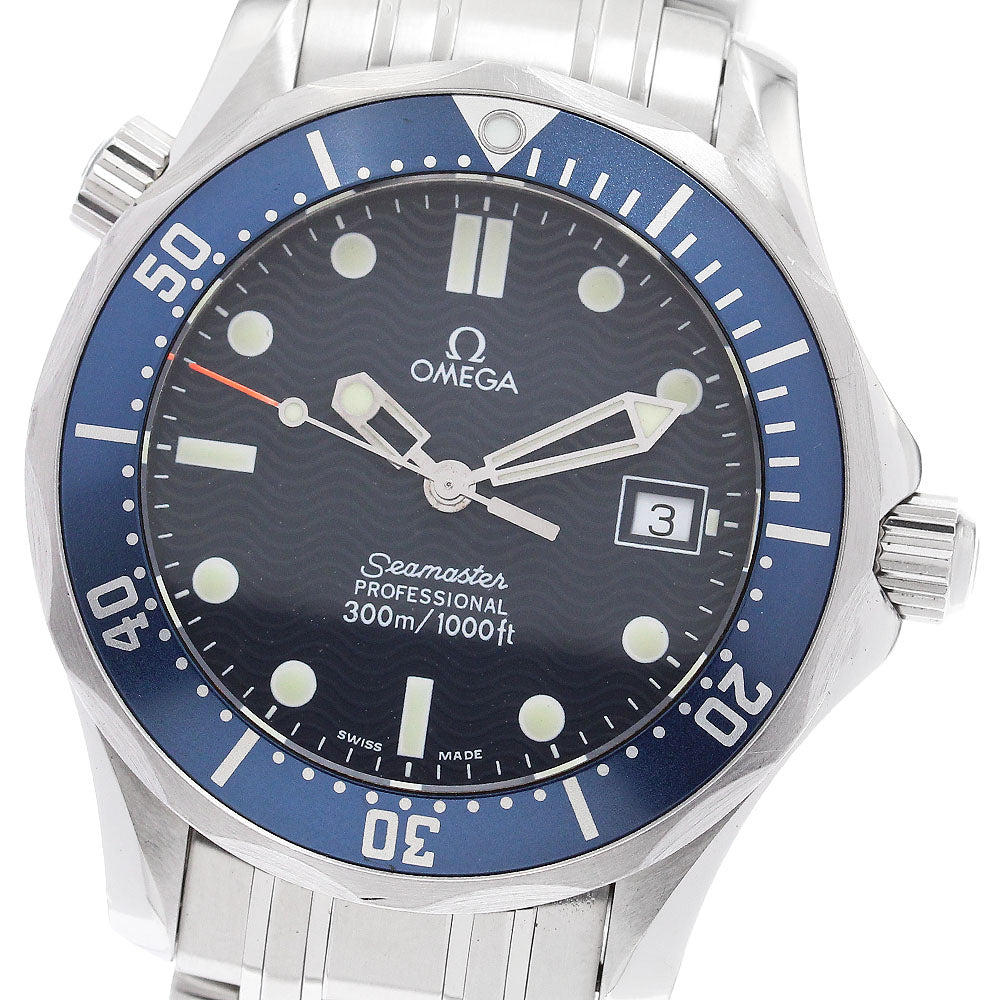 OMEGA Seamaster300 2561.80 Date Navy Dial Quartz Boy's Watch_897290
