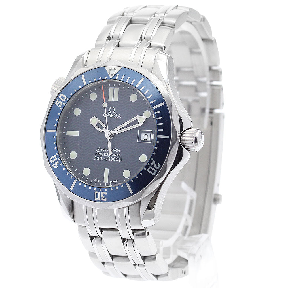 OMEGA Seamaster300 2561.80 Date Navy Dial Quartz Boy's Watch_897290