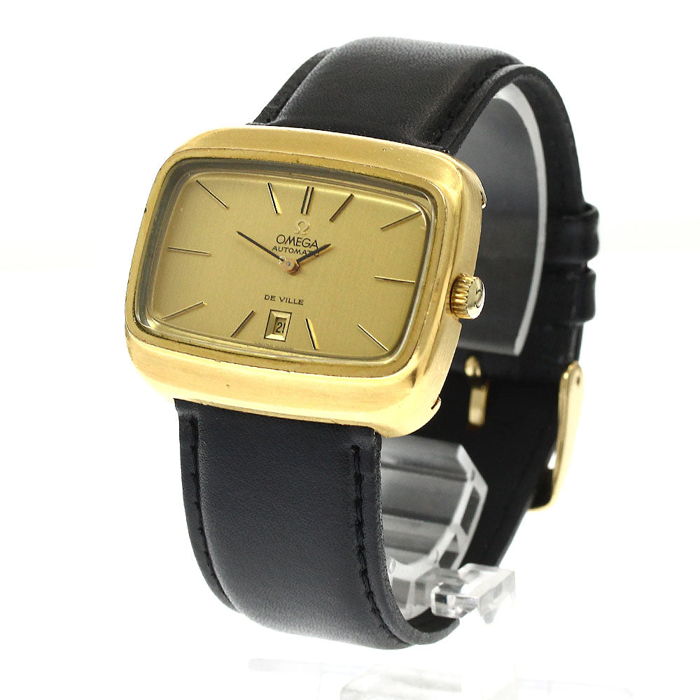 OMEGA De Ville Date Square gold Dial Automatic Men's Watch_897313