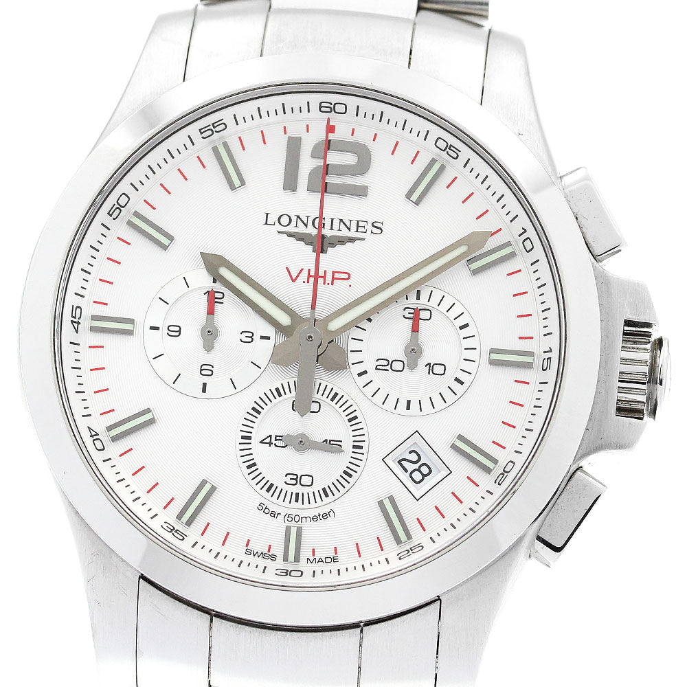 LONGINES Conquest VHP L3.727.4 Chronograph Silver Dial Quartz Men's Watch_897345