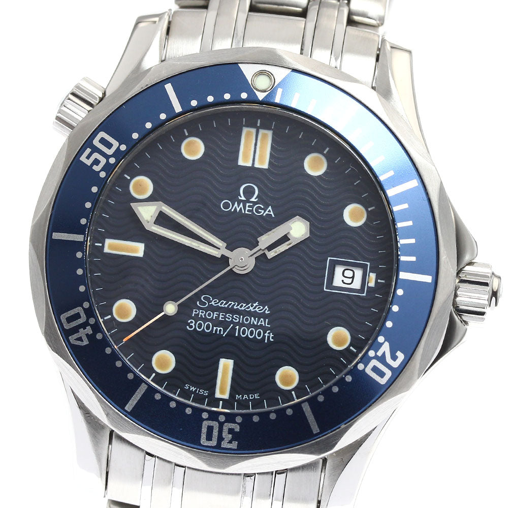 OMEGA Seamaster300 2561.80 Date Navy Dial Quartz Boy's Watch_897384