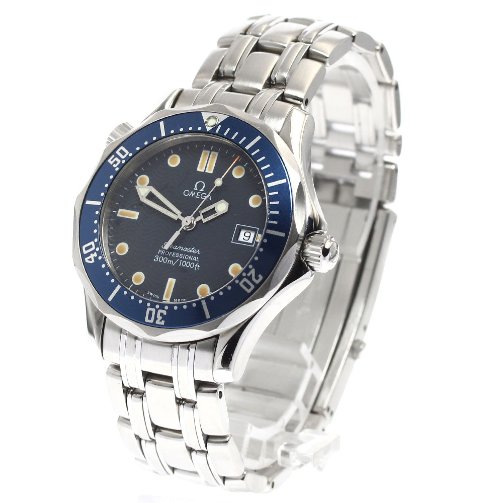 OMEGA Seamaster300 2561.80 Date Navy Dial Quartz Boy's Watch_897384