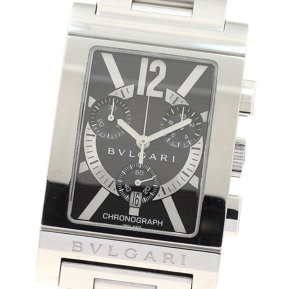 BVLGARI Rettangolo RTC49S Chronograph black Dial Quartz Men's Watch_897394